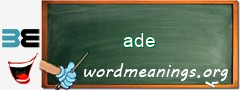 WordMeaning blackboard for ade